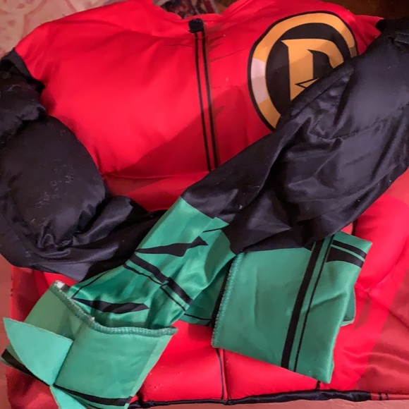 DC Superheroes Deluxe Robin Costume, Child's Large - Picture 7 of 14